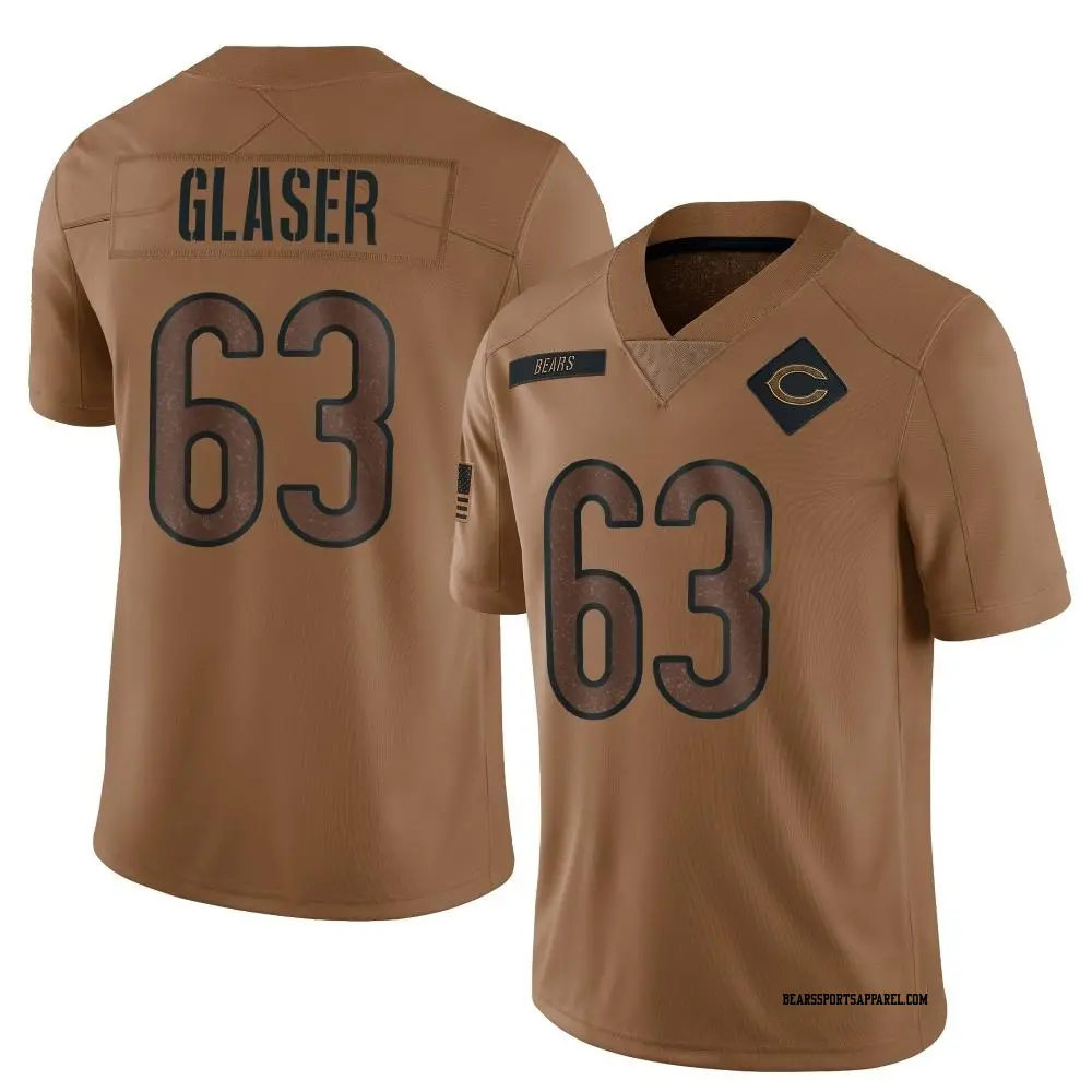 Limited Brown Youth Chris Glaser Chicago Bears 2023 Salute To Service Jersey